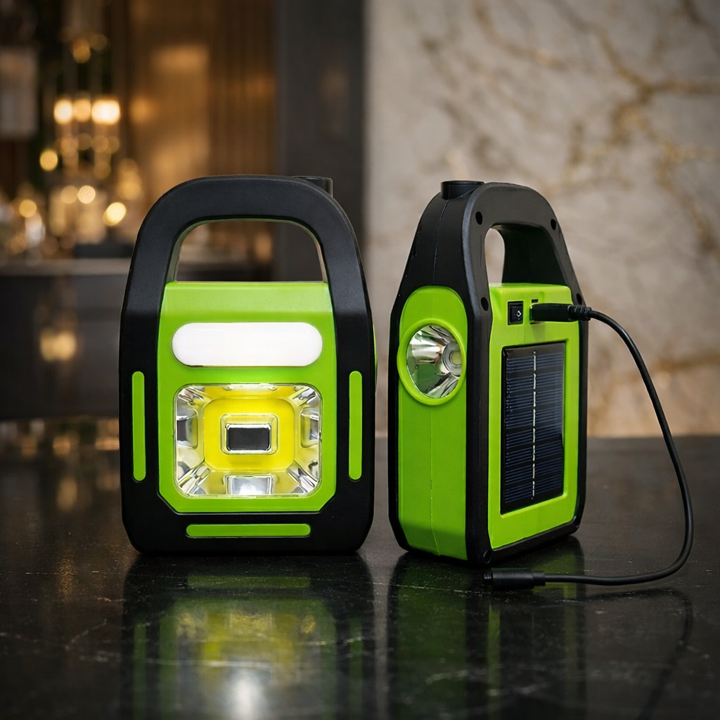 Hurry Bolt Solar Rechargeable 3-in-1 Emergency Light, Torch & Power Bank