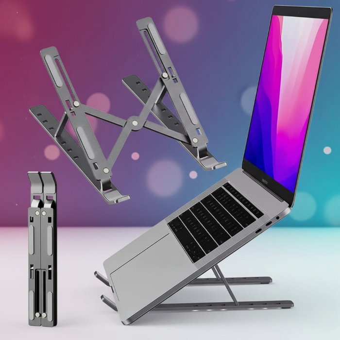 Metal Adjustable Foldable Laptop Stand (With Carrying Pouch & Box)