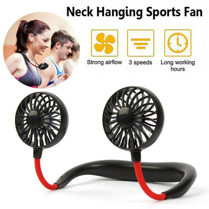 Portable 360° Hands-Free Wearable Neck Fan (USB Rechargeable)