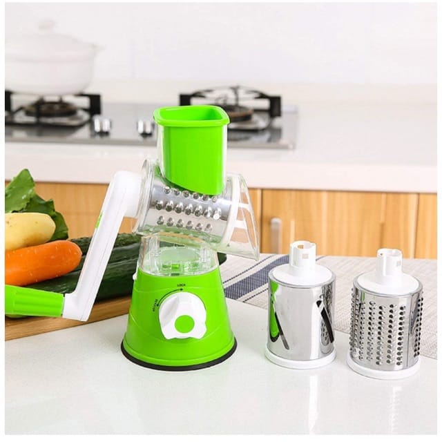 Multifunctional Hand Crank Rotary Drum Vegetable Cutter & Grater