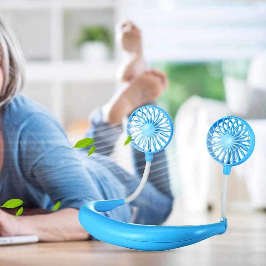 Portable 360° Hands-Free Wearable Neck Fan (USB Rechargeable)