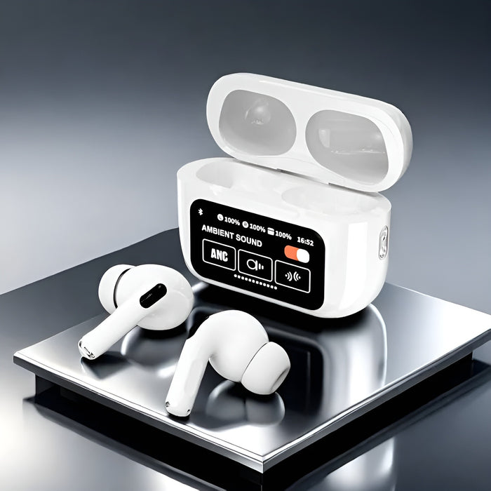 A9 Pro ANC Wireless Earbuds with Smart Touchscreen Case