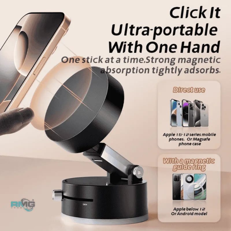 Magnetic Suction Phone Holder – Foldable & 360° Adjustable Mount