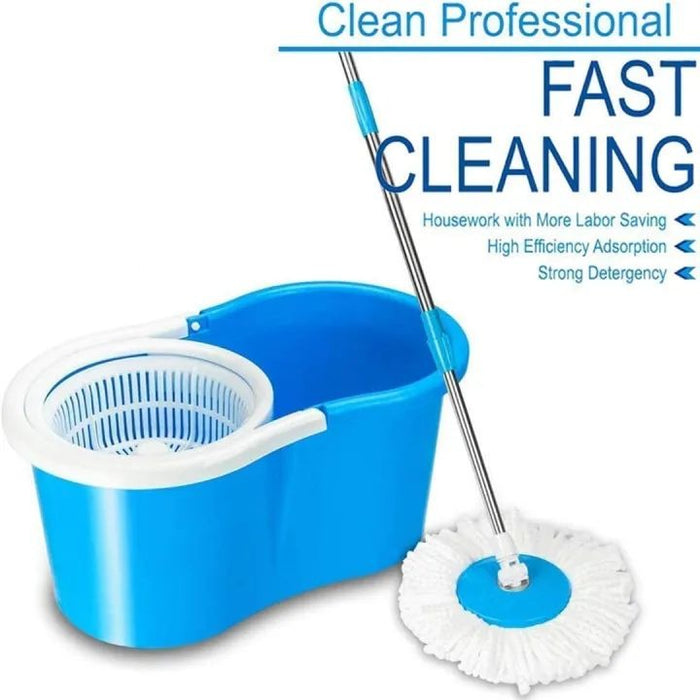 360° Rotating Spin Mop & Bucket System (Includes 2 Microfiber Refills)