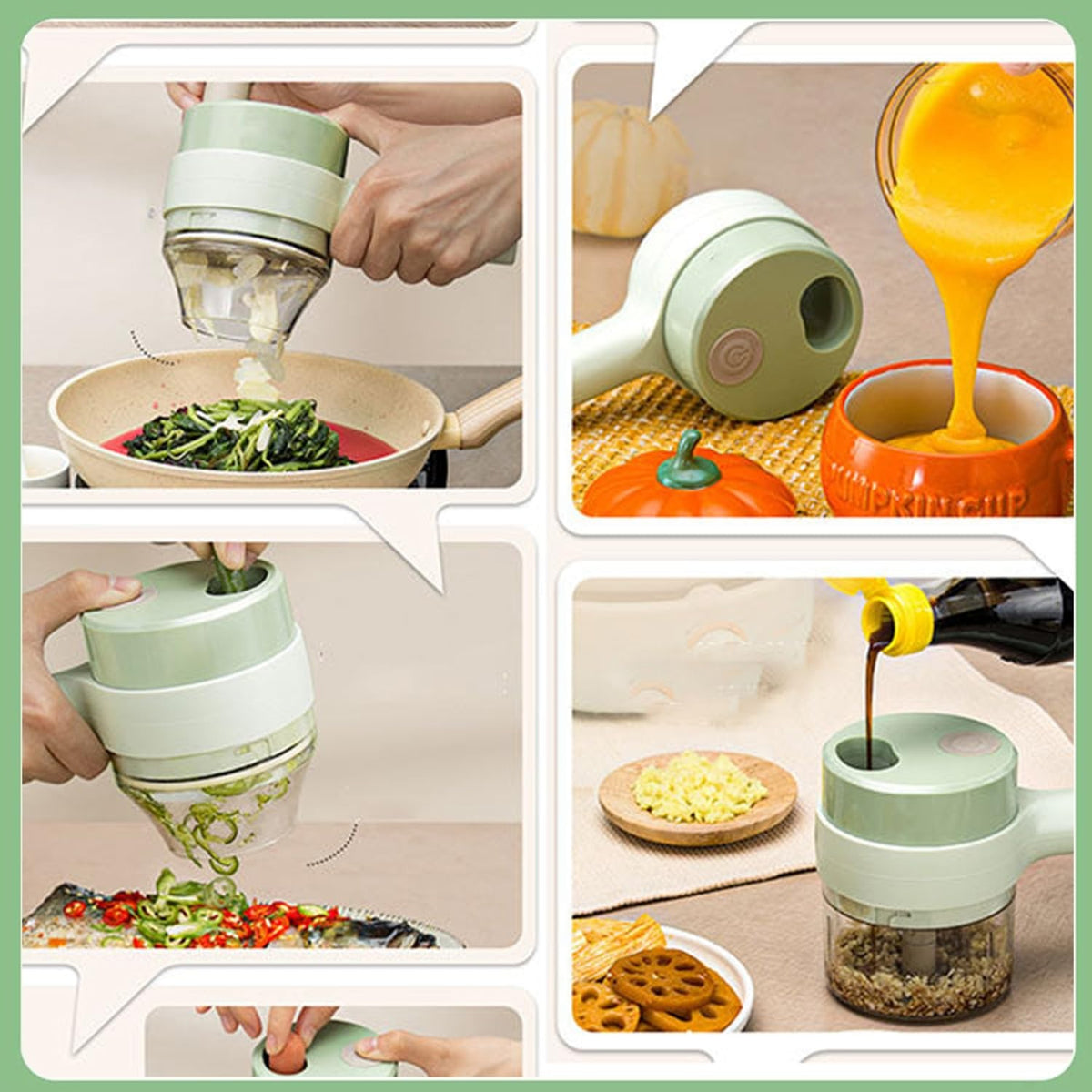 Electric Handheld Multifunctional Vegetable Cutter & Slicer