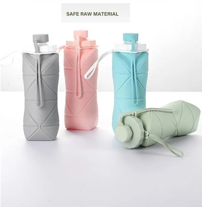 600ml Collapsible Silicone Travel Water Bottle