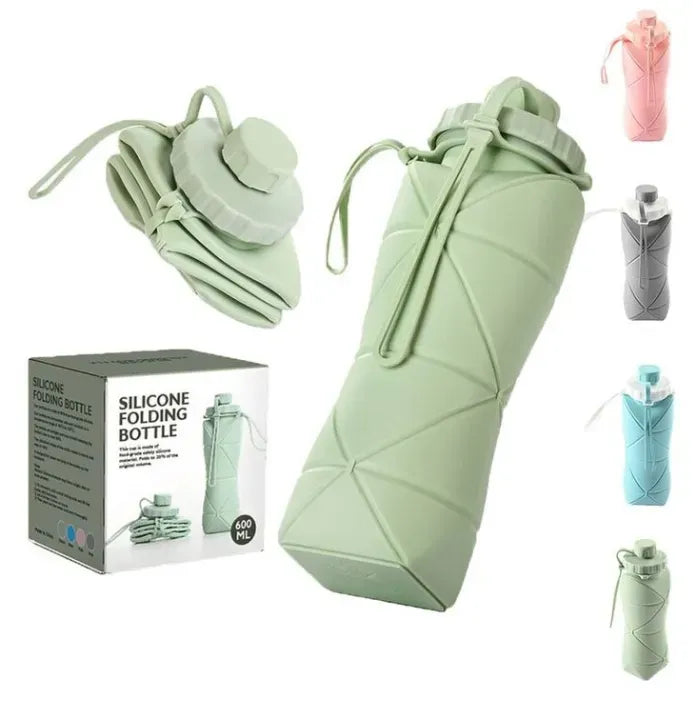 600ml Collapsible Silicone Travel Water Bottle