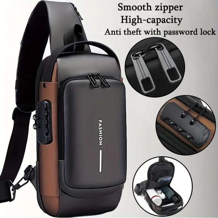 Anti-Theft Crossbody Sling Bag with Password Lock