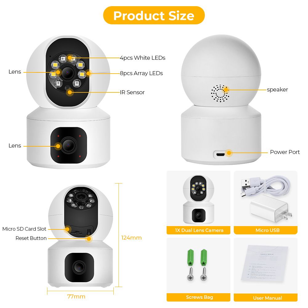 SPEED-X N9-2 4MP Dual-Lens Wi-Fi Security Camera