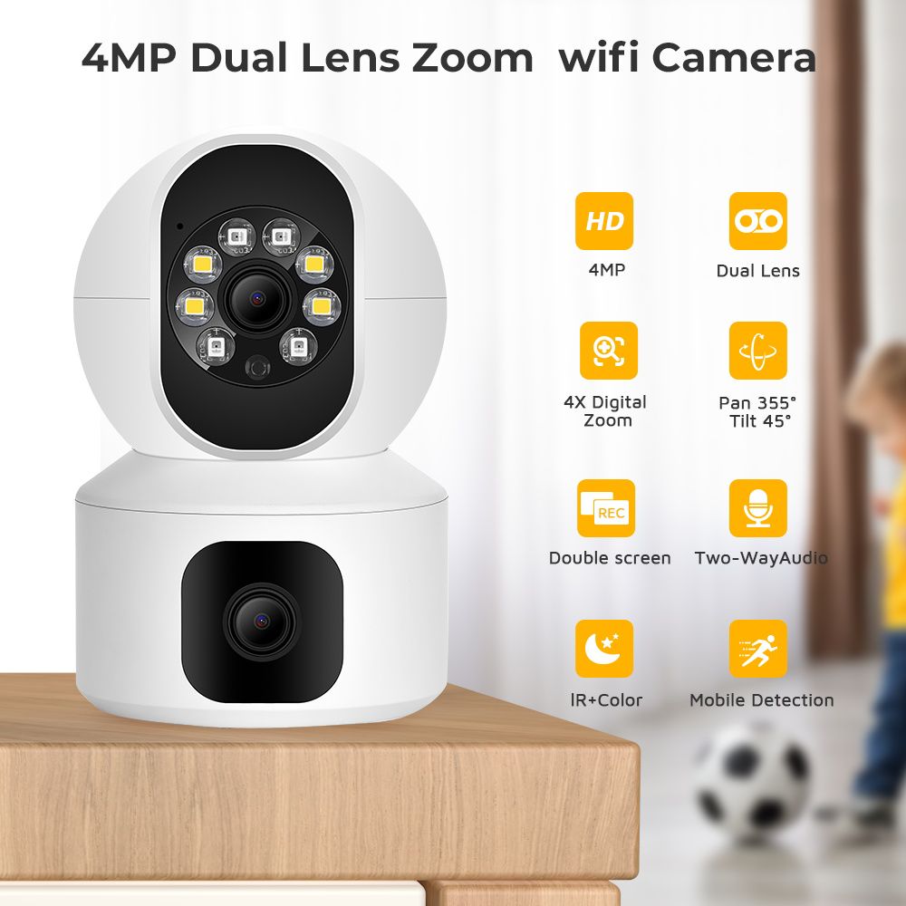 SPEED-X N9-2 4MP Dual-Lens Wi-Fi Security Camera