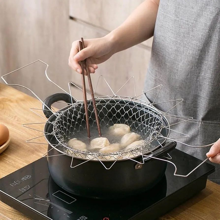 Stainless Steel Foldable Frying & Chef Basket
