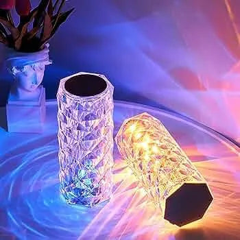 Rechargeable Rose Diamond RGB Table Lamp (16 Colors with Remote)
