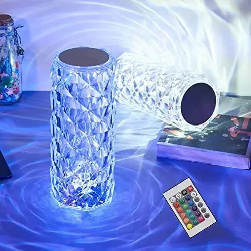 Rechargeable Rose Diamond RGB Table Lamp (16 Colors with Remote)