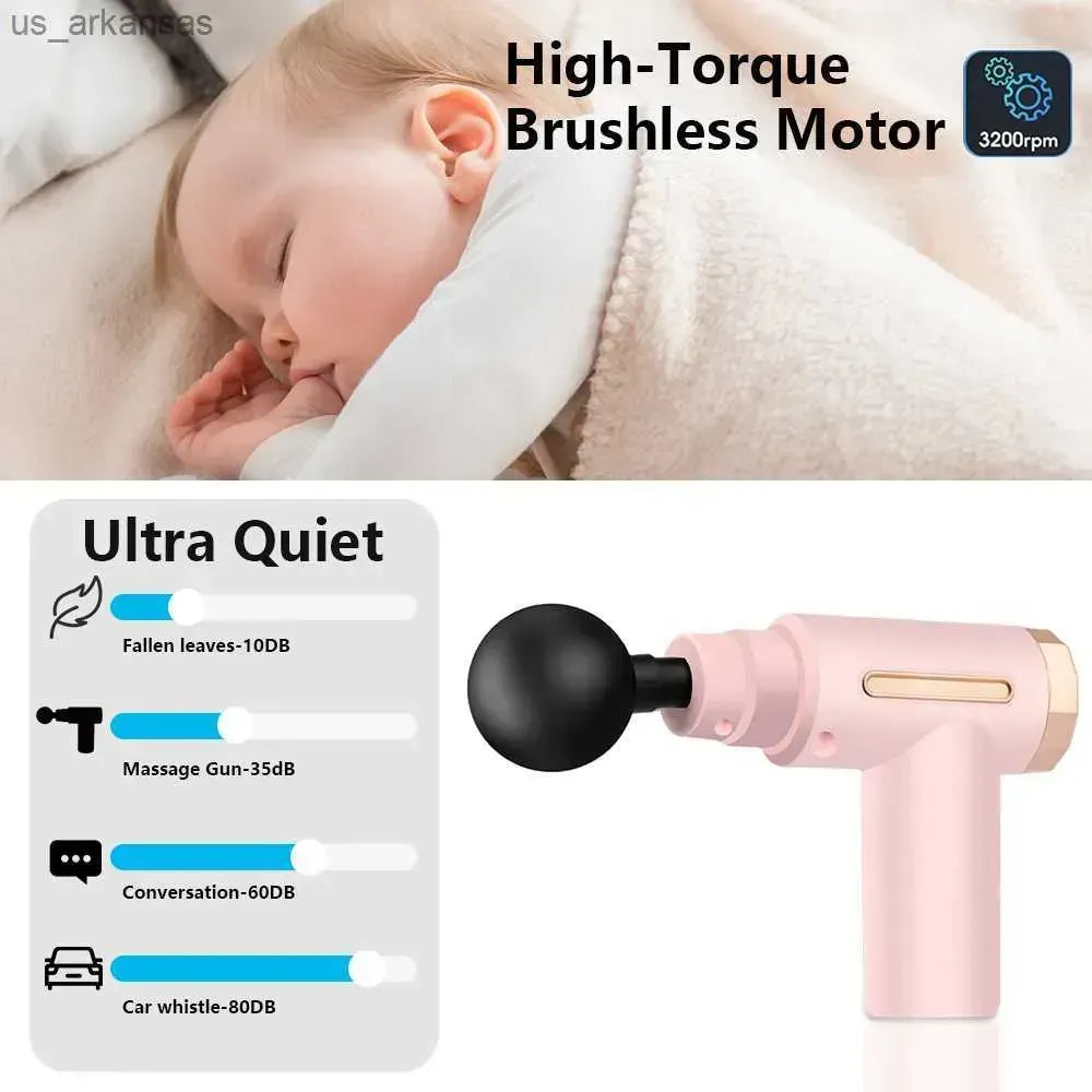 Smart Quiet Massage Gun with 4 Interchangeable Heads