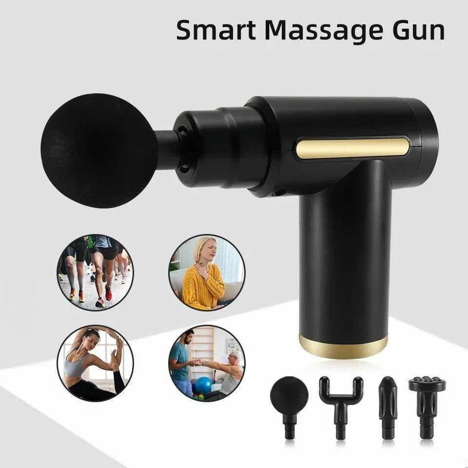 Smart Quiet Massage Gun with 4 Interchangeable Heads