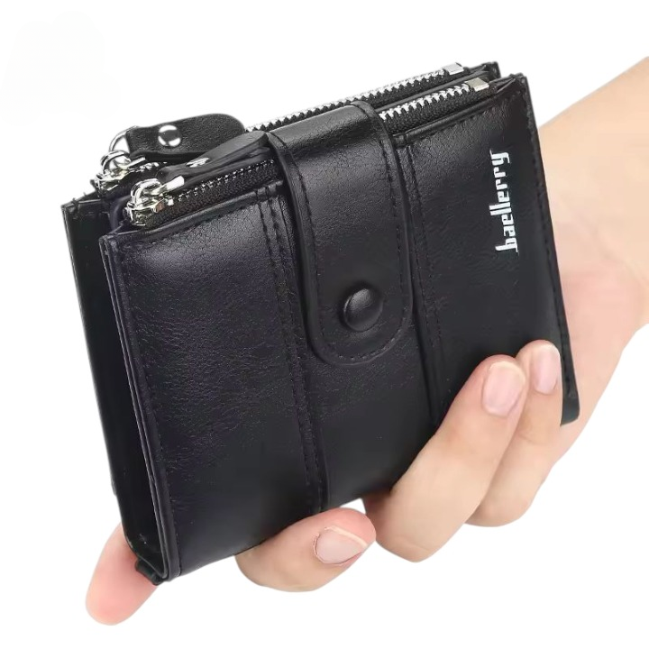 Genuine Baellerry Buffalo Leather Wallet Classic Trifold Edition (Black)