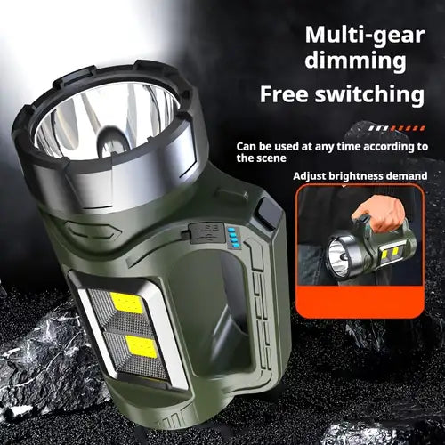 Solar Rechargeable Heavy-Duty LED Searchlight & Spotlight (COB Light)