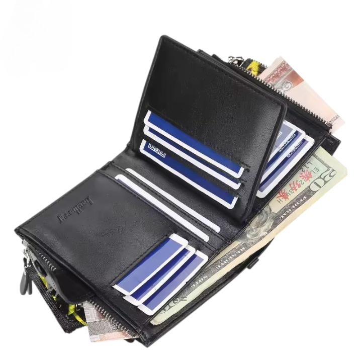 Genuine Baellerry Buffalo Leather Wallet Classic Trifold Edition (Black)