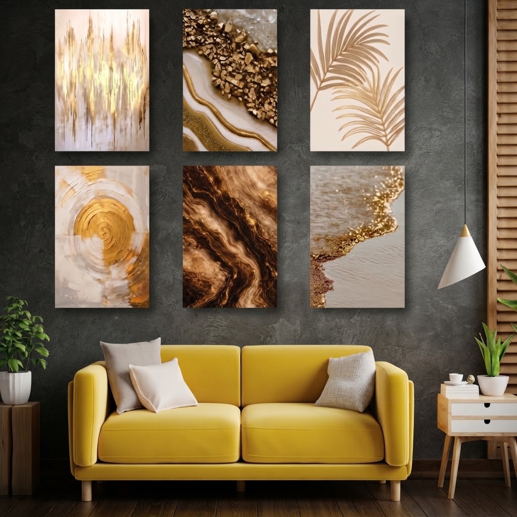 Set of 6 Premium Wall Art Photo Tiles – Modern Home Decor (8x11)