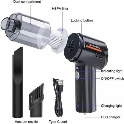 3-in-1 Portable Cordless Vacuum Cleaner & Compact Handheld Dust Cleaner