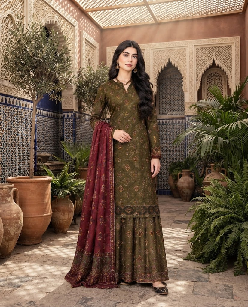 SALIM Design 07 – 3-Piece Printed Lawn Suit for Women