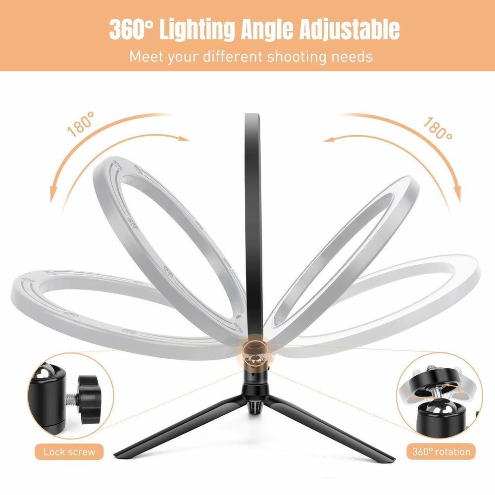 Multi-Position Dual Mobile Clip Selfie Ring Light & Live Broadcast Bracket