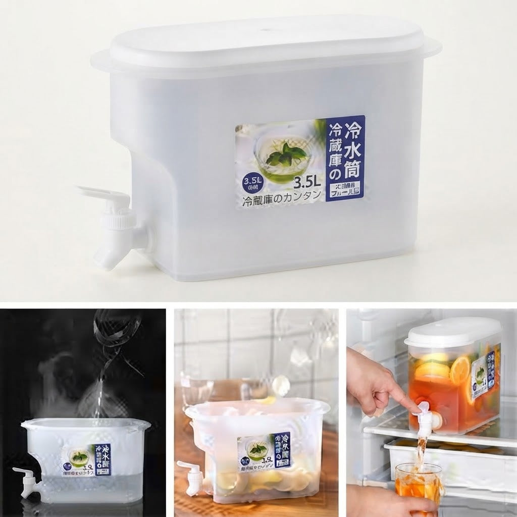 3.5L Refrigerator Beverage Dispenser with Tap Spigot