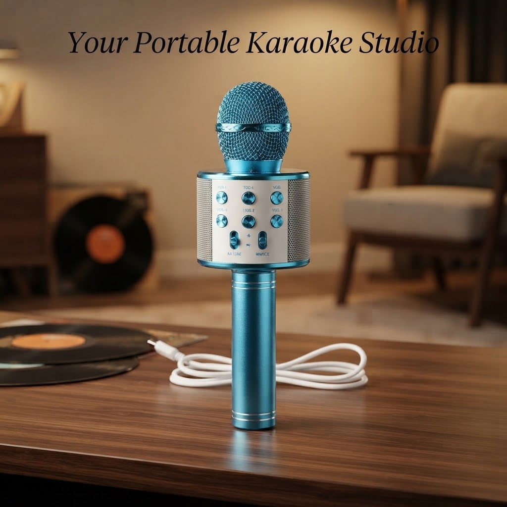 Kids Wireless Bluetooth Karaoke Microphone & Portable Speaker