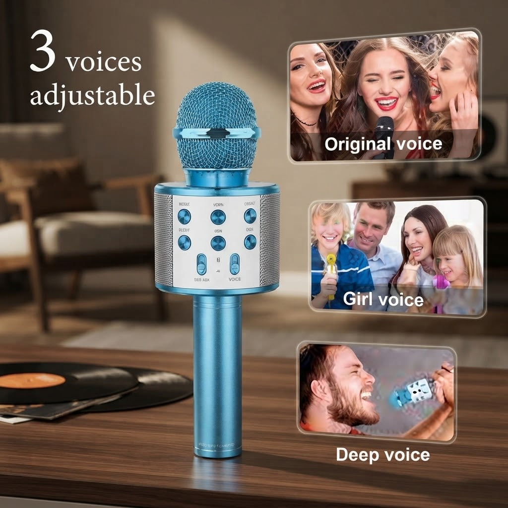 Kids Wireless Bluetooth Karaoke Microphone & Portable Speaker